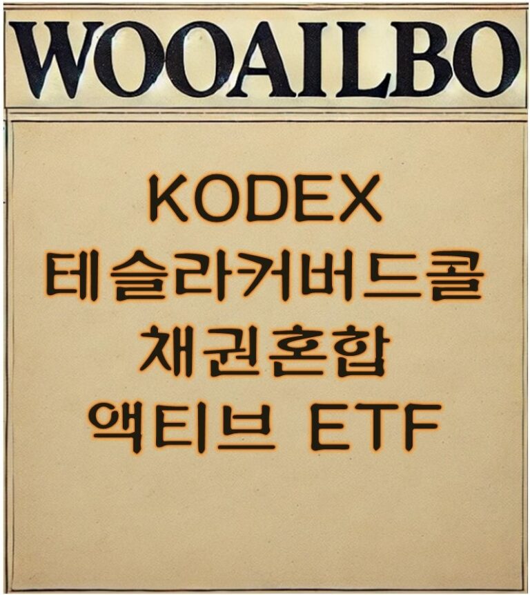 KODEX테슬라커버드콜채권혼합액티브-우아일보