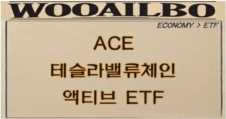 ACE 테슬라밸류체인액티브 ETF-우아일보