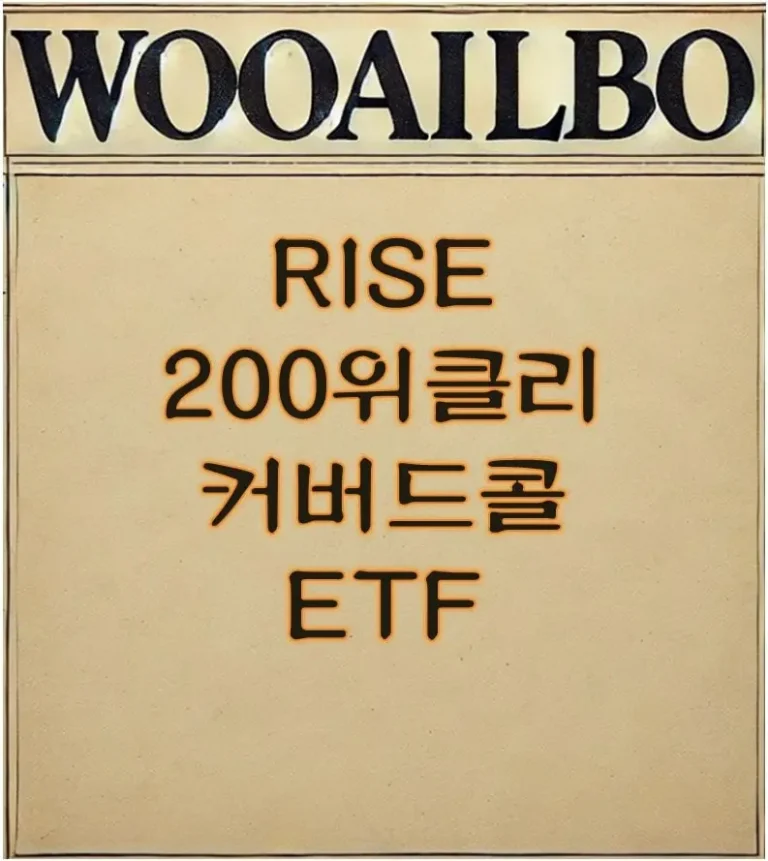 RISE 200위클리커버드콜 ETF-우아일보